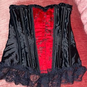 Corset bustiers red black lace Halloween